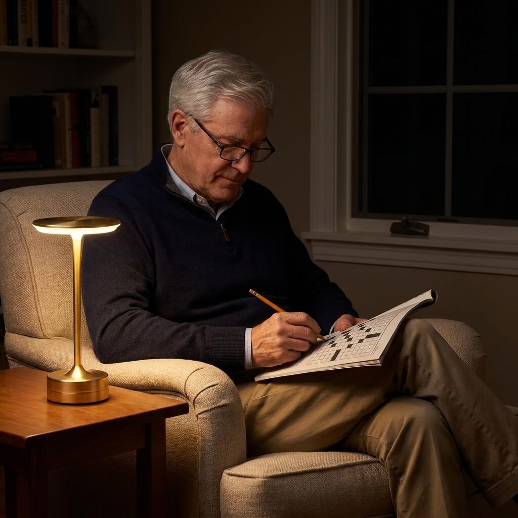 EMBAR lamp on a side table for evening reading